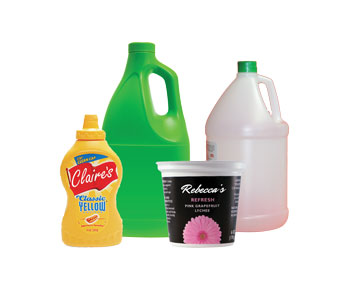 plastic jugs and bottles