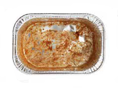 Dirty and used aluminum foil bin