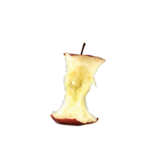 Eaten apple core