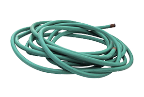 Green garden hose