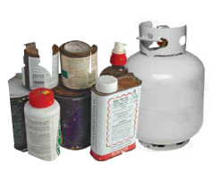 Household chemicals and propane tanks