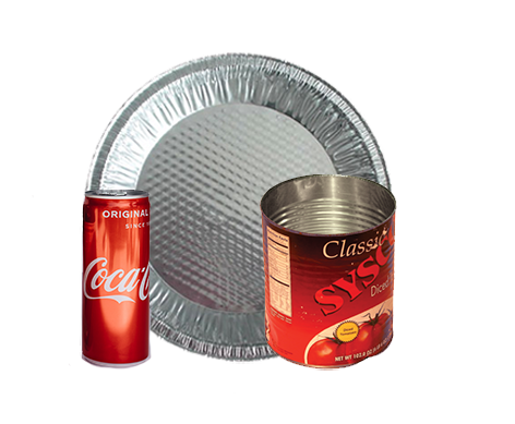 An empty aluminum round plate