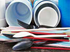 plastic cups and forks