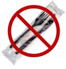 Image of bundled utensils and napkins